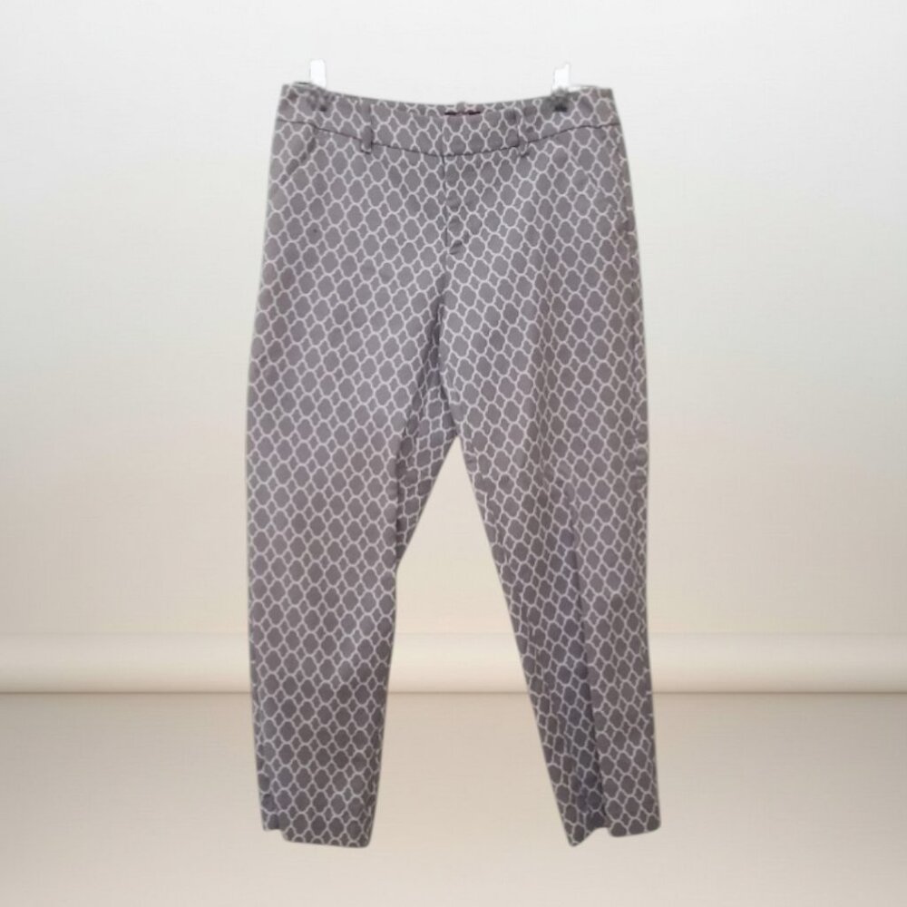 Merona Gray and White Patterned Ankle Pants 26" Inseam